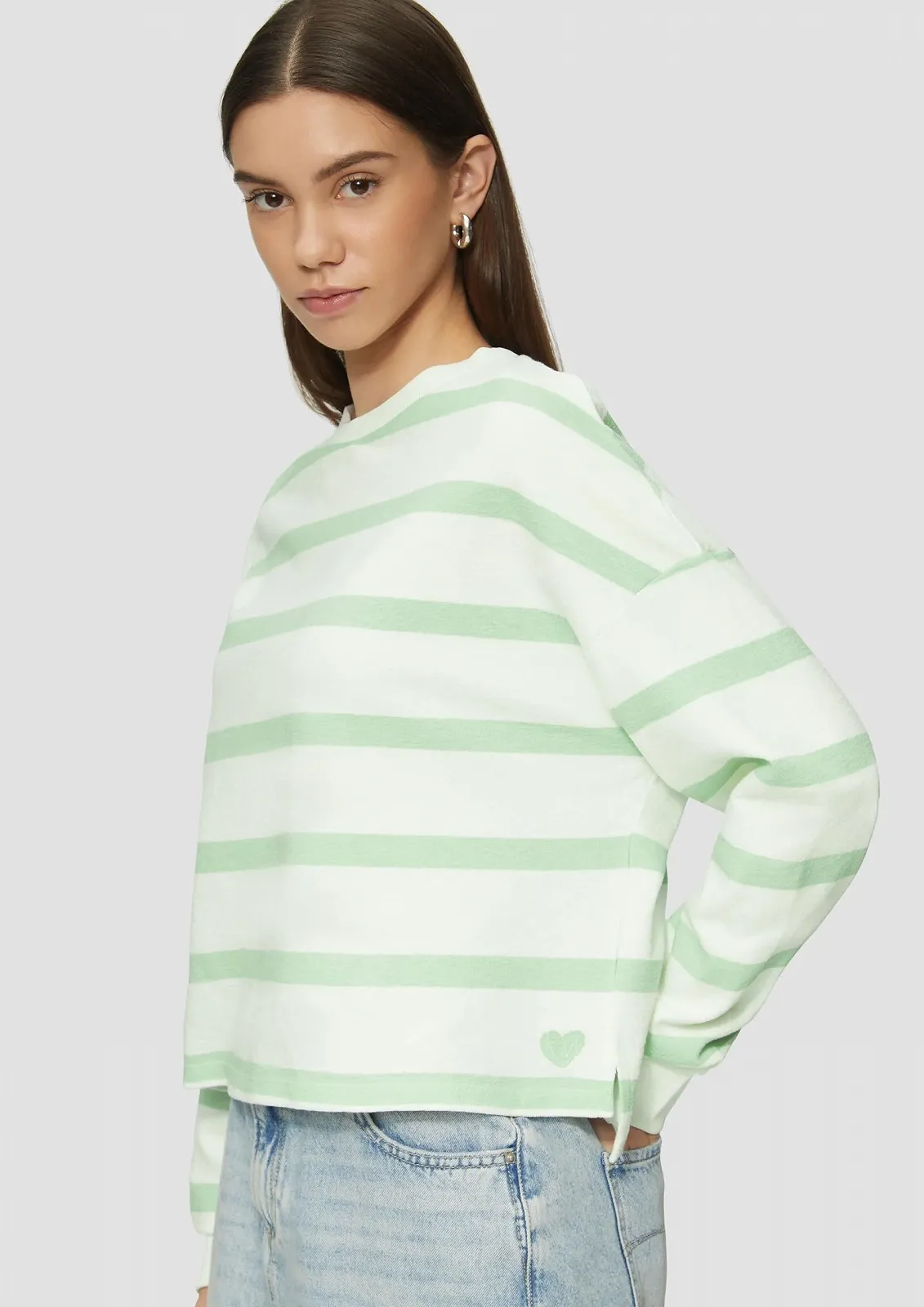 Свитшот QS В полоску Со спущенными плечами, фото №5