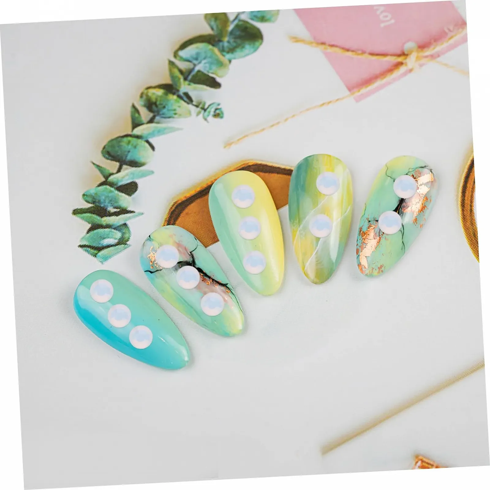 Набор для ногтей, драгоценные камни, декор для ногтей, жемчуг для ногтей, наклейки для ногтей, украшения для ногтей, основа, хрустальное стекло, фото №8