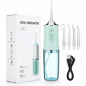 Ірригатор портативний електричний для зубів METR Oral Irrigator S3J2Ірригатор ротової порожнини від USB Зелений - Фото 1