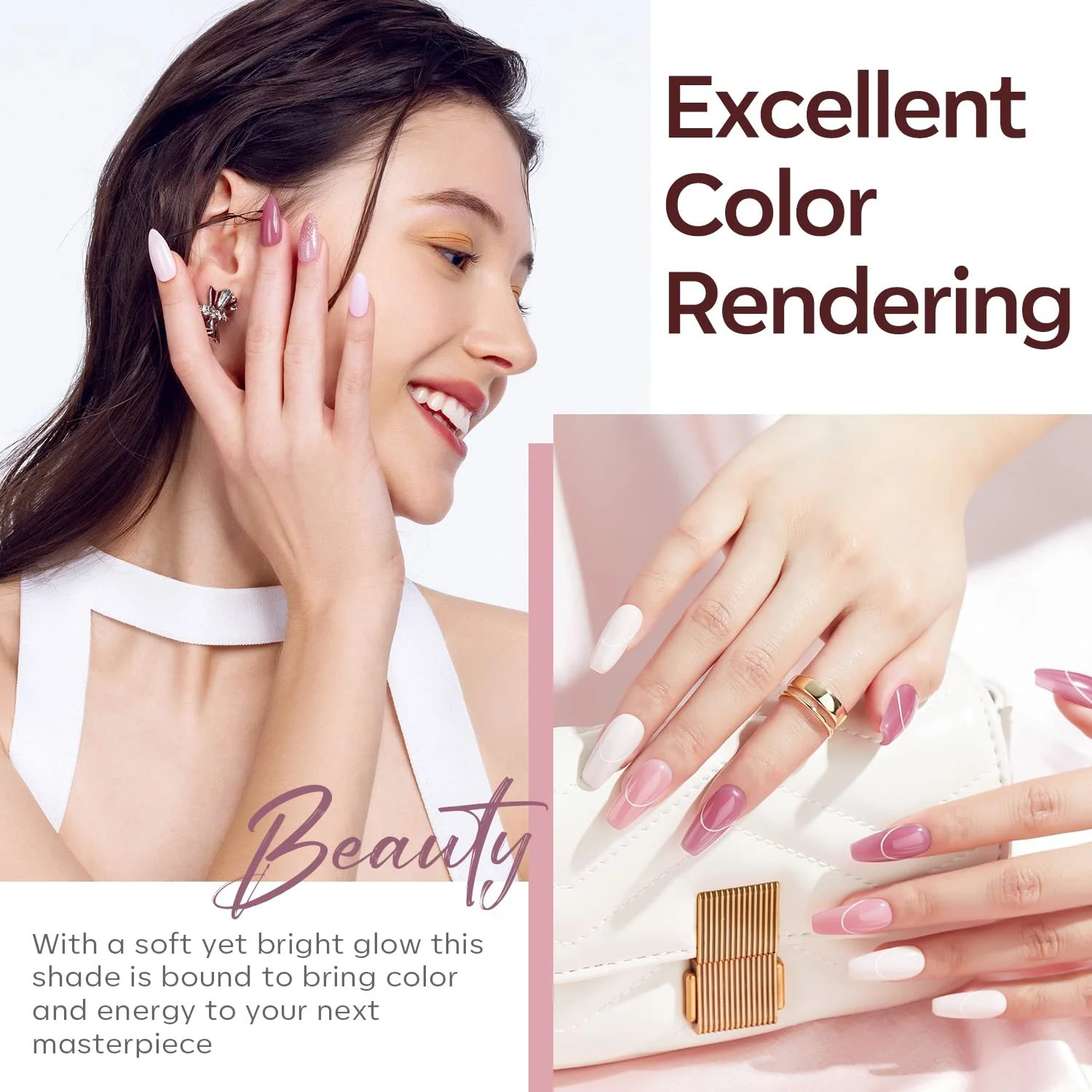 Полигель Modelones Набор 6 цветов Натуральный розовый фиолетовый, фото №5