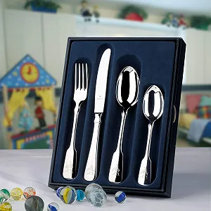 Набор детских столовых приборов WILKENS Spaten 4 предмета серебро 925 пробы - Фото 1