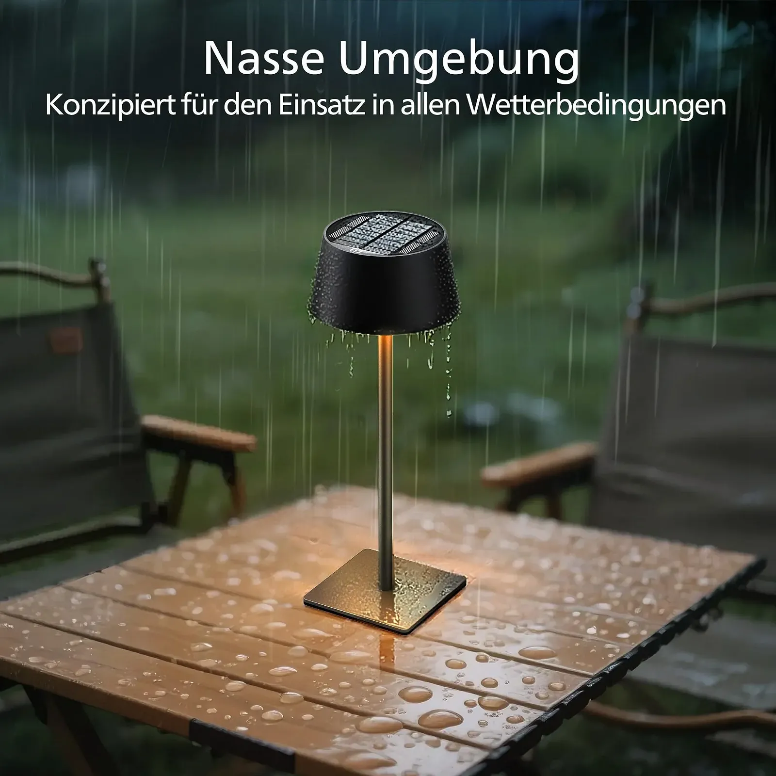 Настільна лампа Philips Solar на сонячній батареї портативна світлодіодна акумуляторна з 2 рівнями регулювання висоти сенсорна вологозахищена Чорний, набір з 2 шт., фото №7