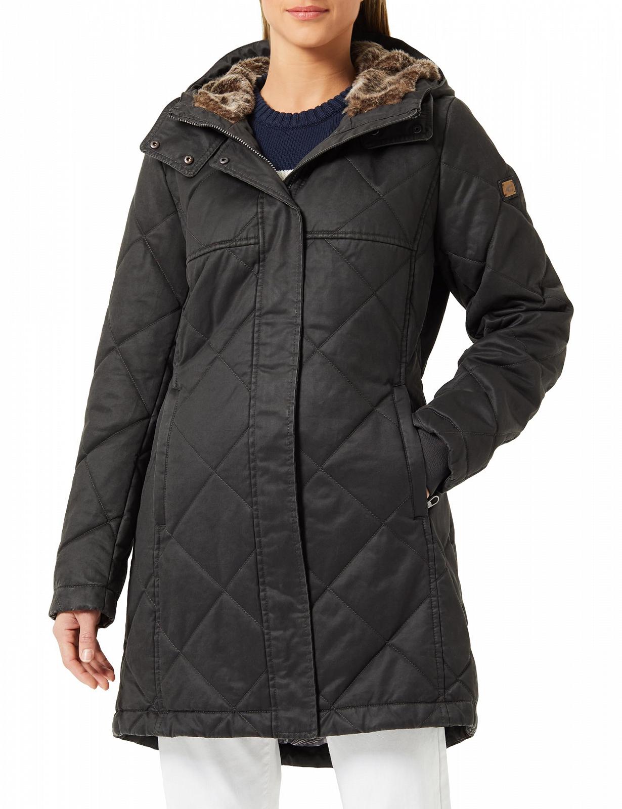 Жіноче стьобане пальто camel active у вінтажному стилі, фото №1