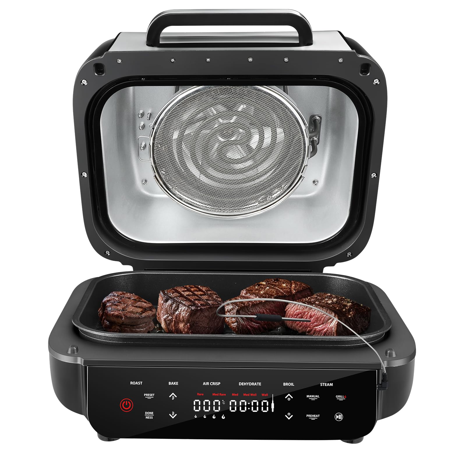 Фритюрница IsEasy с горячим воздухом с большой кулинарной камерой 6 л 50°C - 250°C Сенсорная Функция приготовления 7 кулинарных функций Безопасно для мытья в посудомоечной машине Серебро, фото №1