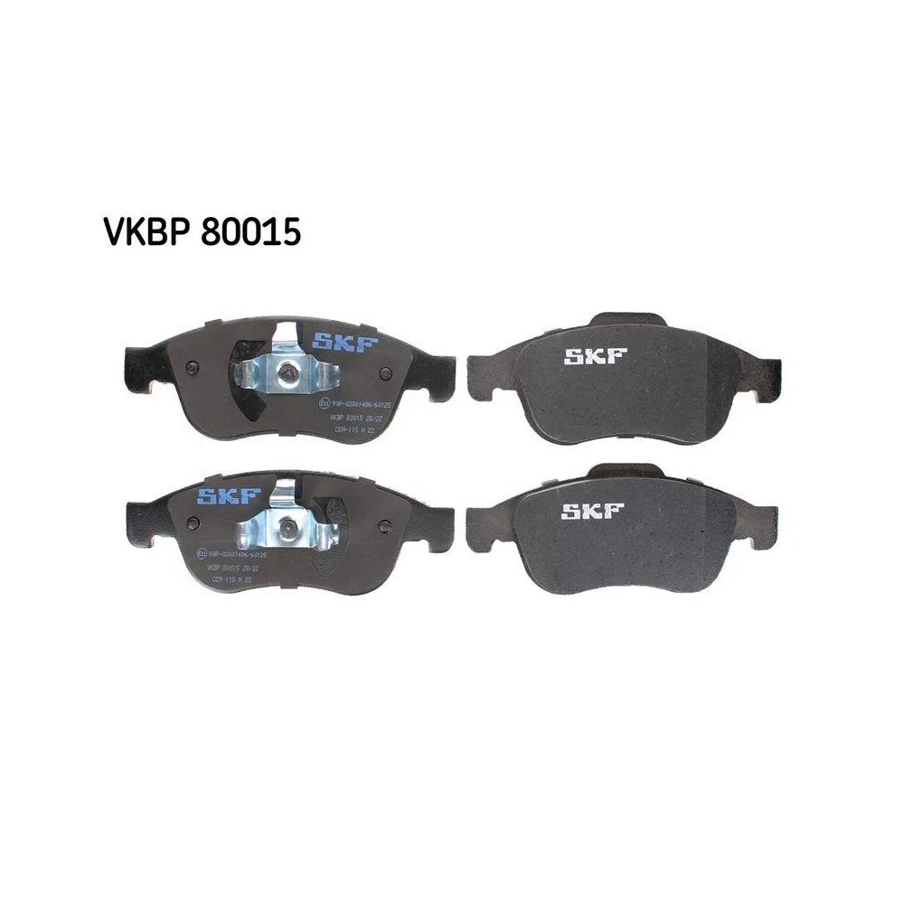Комплект гальмівних колодок, дискові гальма SKF VKBP 80015 для NISSAN RENAULT DACIA, фото №1