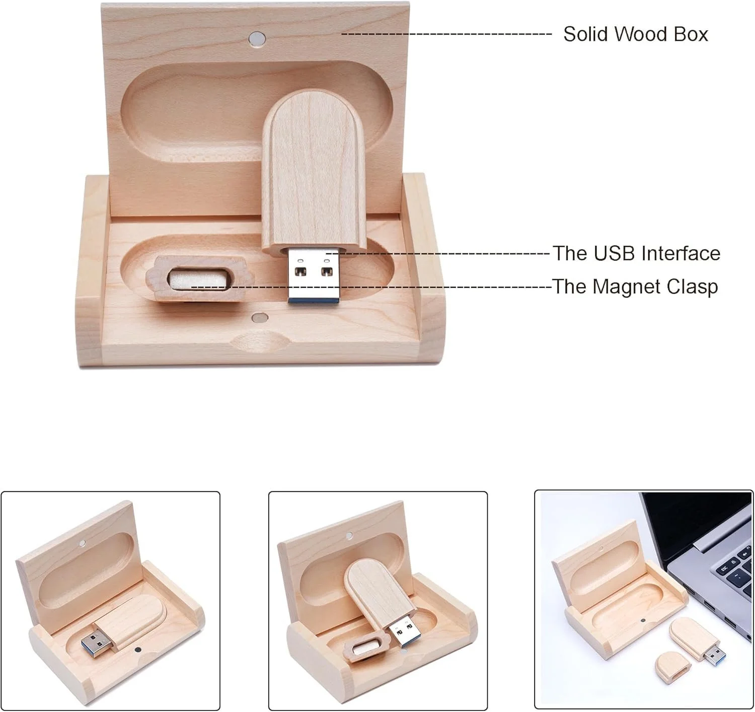 USB-флеш-накопичувач Wooden 64 ГБ USB 2.0 Дерево, фото №3