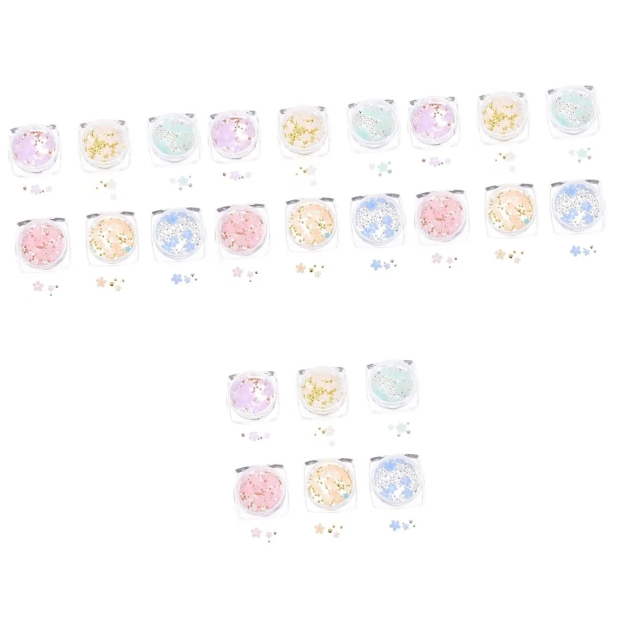 Украшения для ногтей Цветы 3D FRCOLOR 24 коробки Жемчуг Стальные шарики, фото №1