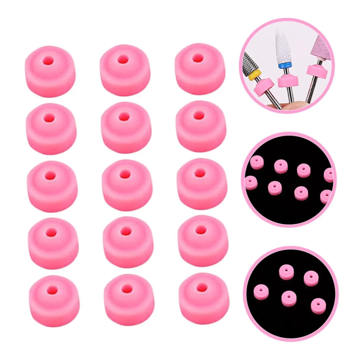 Держатель для насадок на дрель OATIPHO 15 шт., резиновый пылезащитный, розовый силикагель, фото №8