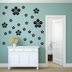 Наклейка на стіну kleb-Drauf 25 квітів біла матова вінілова synthetic.ua - Фото 1