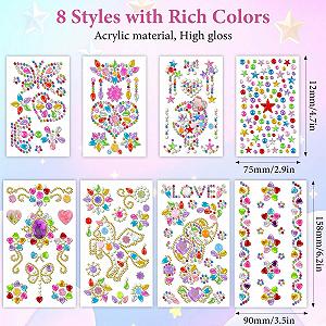 Самоклеящиеся стразы Единорог, Цветы, Листья, Бабочка, короны, звезды, луны и сердца 8 цветов (красный, желтый, синий, розовый, фиолетовый) synthetic.ua - Фото 1