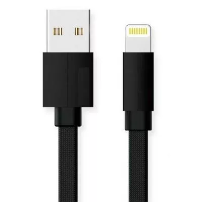 Дата кабель USB 2.0 AM to Lightning 1.0m Premium black REAL-EL EL123500034, фото №1
