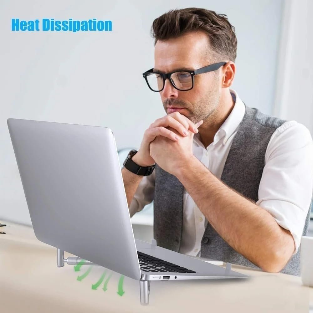 Подставка для ноутбука Портативная Универсальная Складная Подставка для ноутбука из алюминия для ноутбуков и планшетов 12-17 дюймов, фото №7