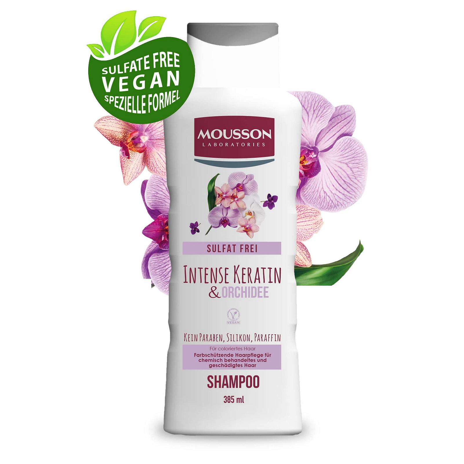 Шампунь Mousson Intensive Keratin & Orchid Захист кольору і відновлення для фарбованого волосся, фото №4