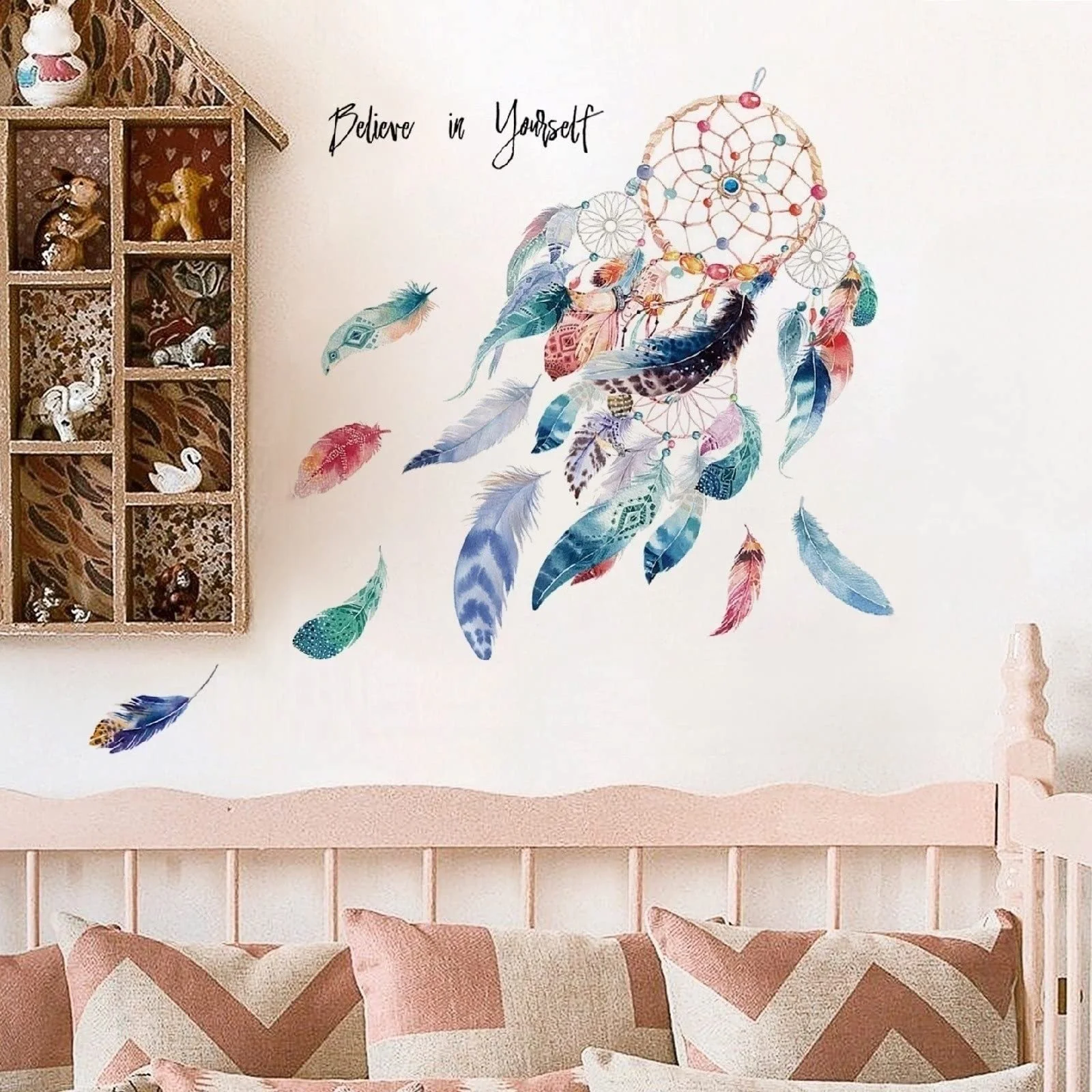 Наклейка на стіну WandSticker4U Unicorn Poster Forest Animals Pink and Brown Colour, фото №3