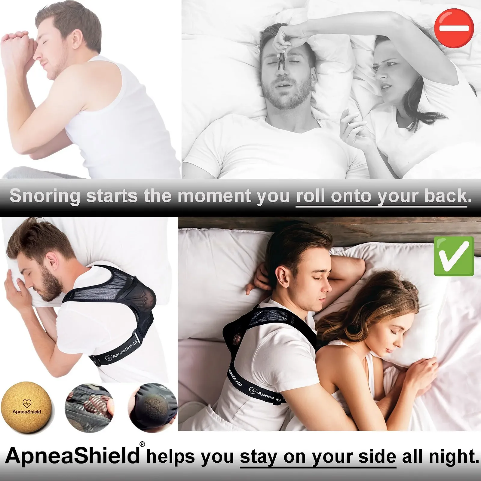 Тренажер для сну на боці ApneaShield, легкий, зручний, ефективний для зменшення часу сну, фото №2