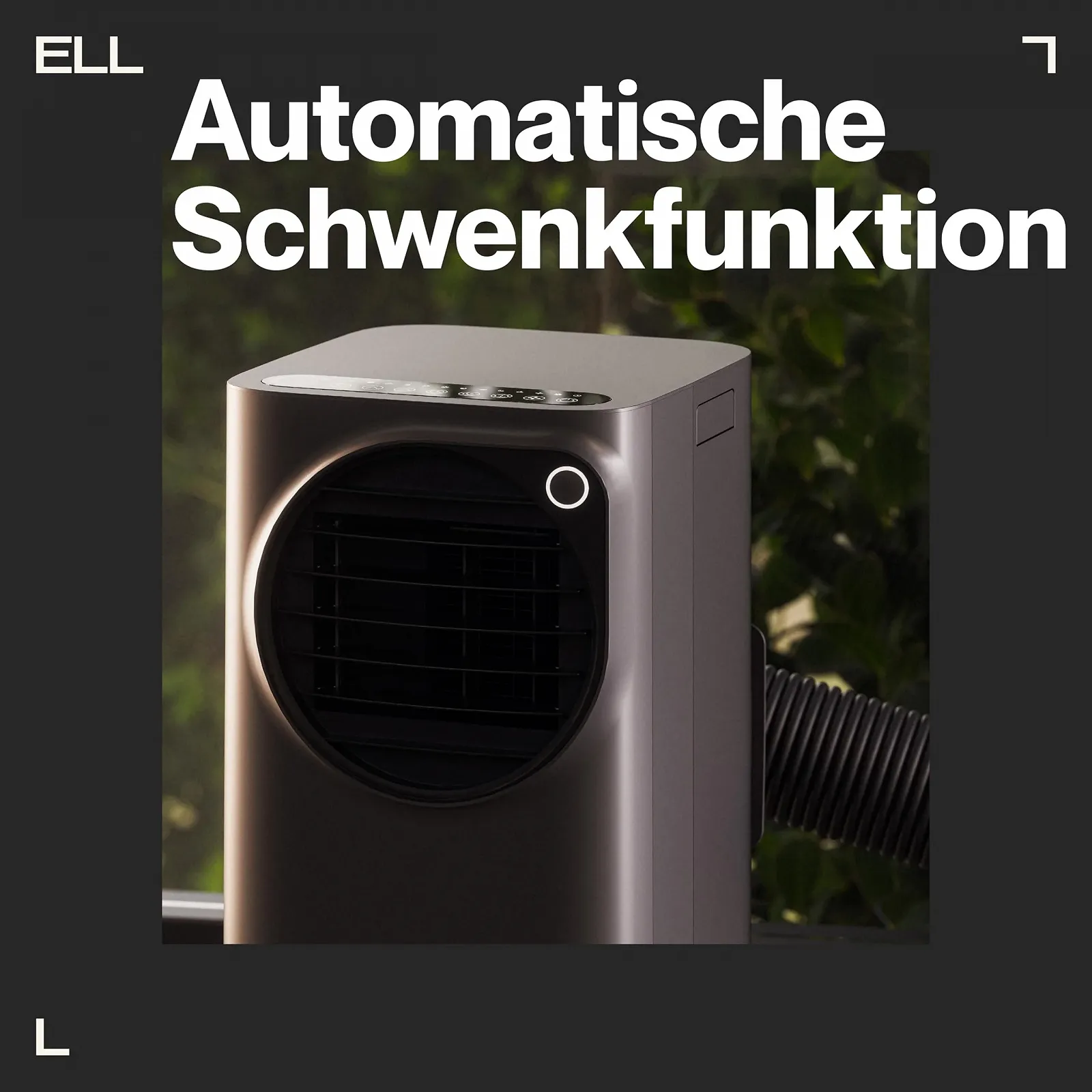 Мобільний кондиціонер 4-в-1 ELL Atmos 12000 BTU охолодження 9000 BTU обігрів Wi-Fi Сірий антрацит, фото №5