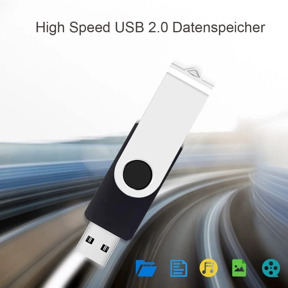 USB-накопичувач ABLAZE 2 ГБ USB 2.0 100 шт. Swivel Metal, фото №2