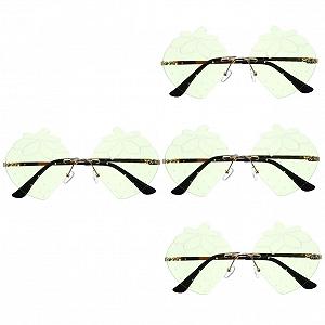 Сонцезахисні окуляри LIFKOME Полуниця, 4 пари, незвичайної форми, пластикові, без оправи - Фото 1