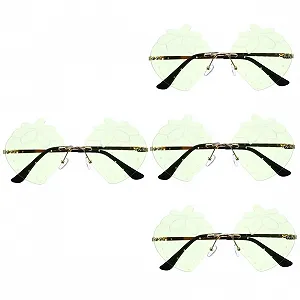 Сонцезахисні окуляри LIFKOME Полуниця, 4 пари, незвичайної форми, пластикові, без оправи - Фото 1