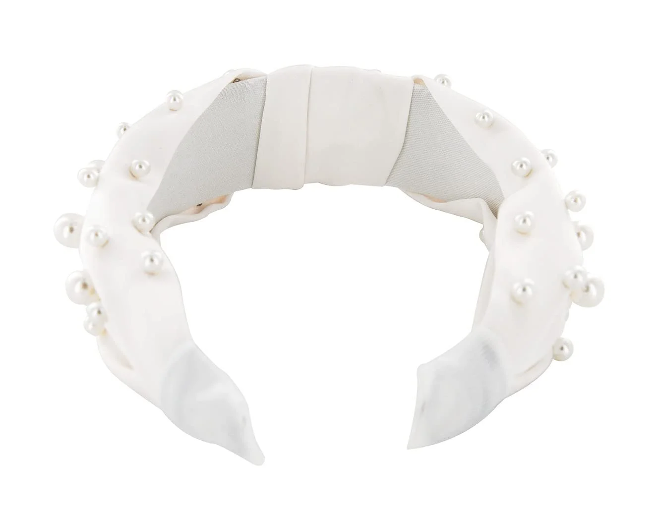 Обруч Axy з перлами та вузлом, покритий атласом, фото №3