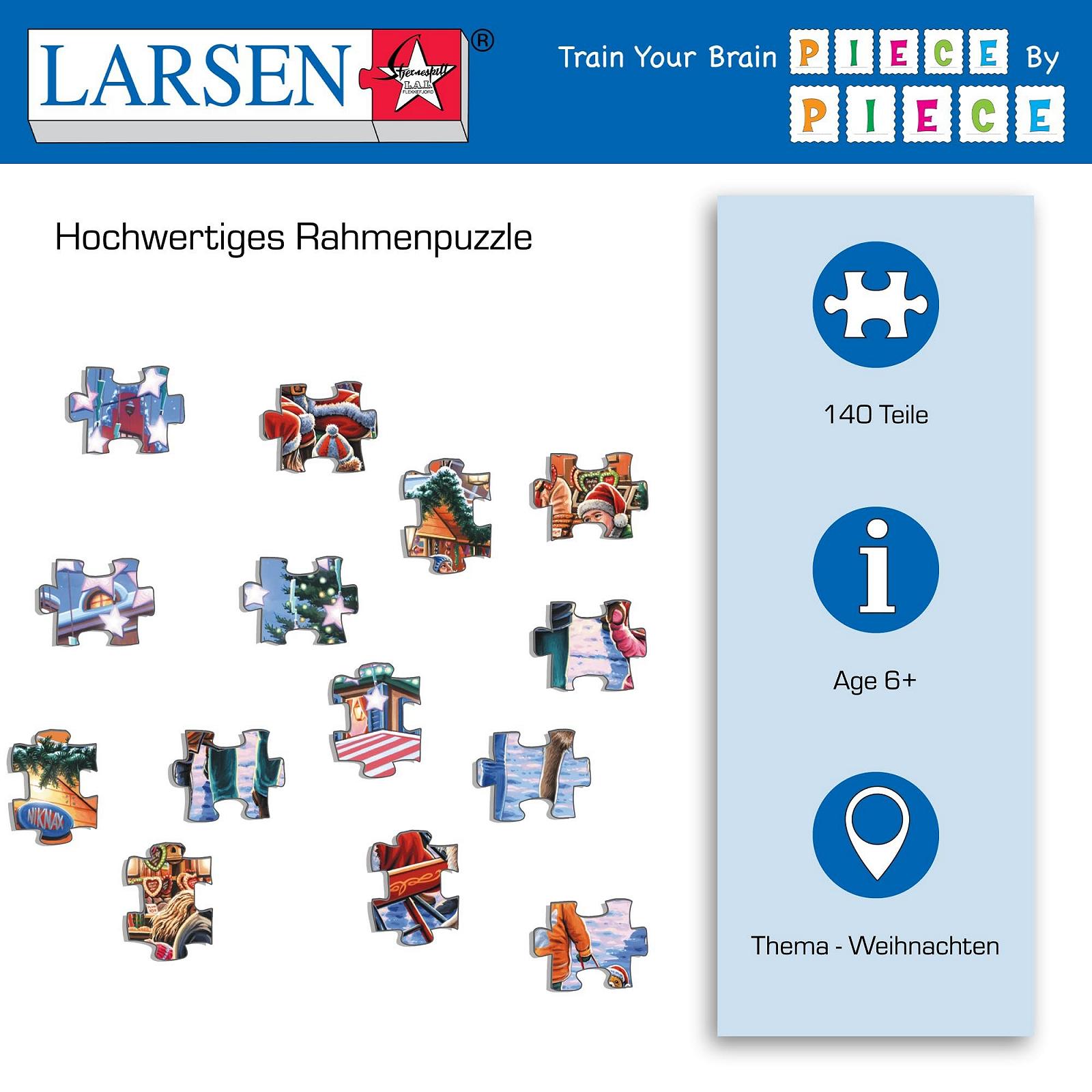 Пазл-рамка Larsen EA3 Christmas Market 140 деталей для дітей та дорослих від 6 років, фото №3