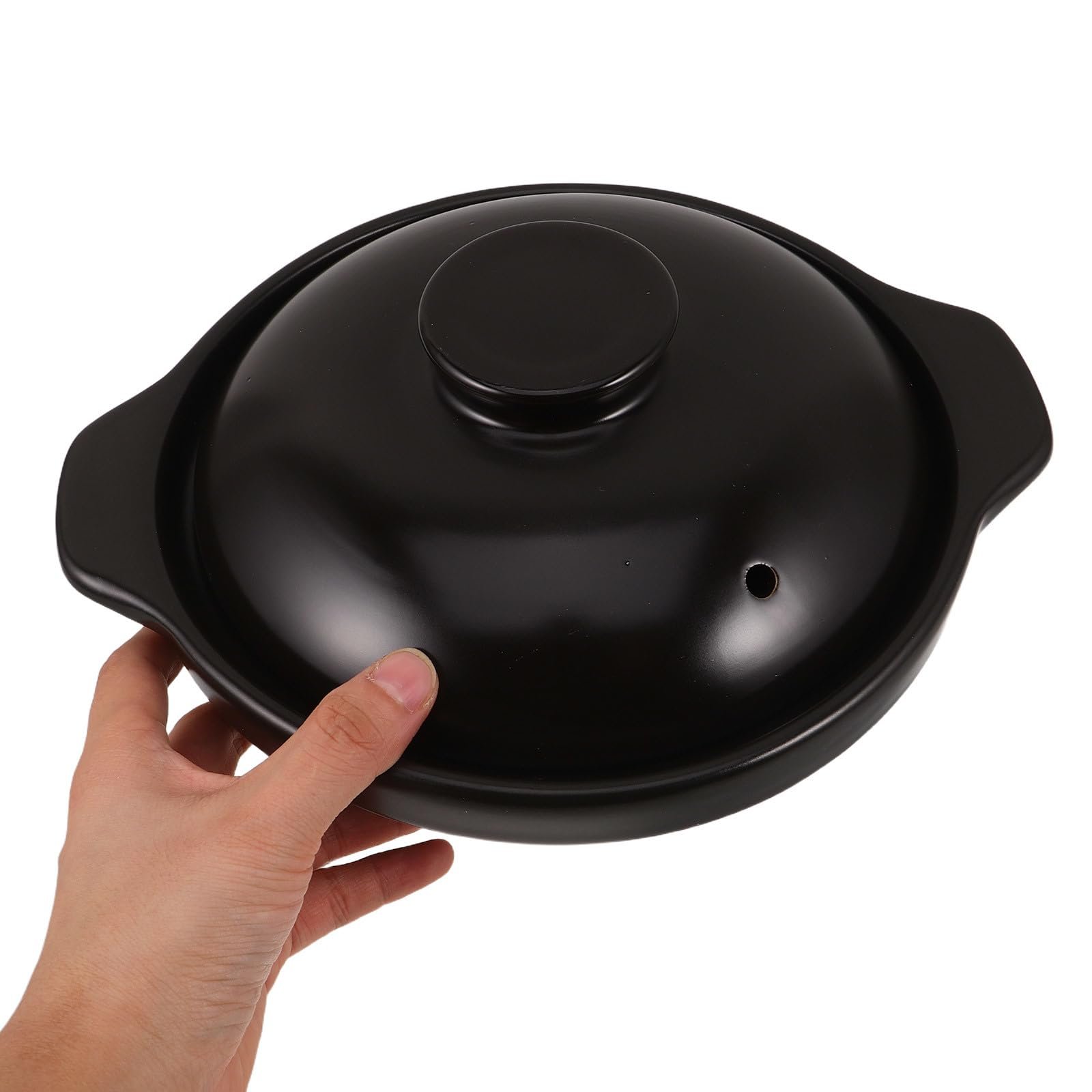 Горщик глиняний Healifty Керамічний 1,7 л з кришкою термостійкий для тушкування та супів 2-3 особи, фото №5