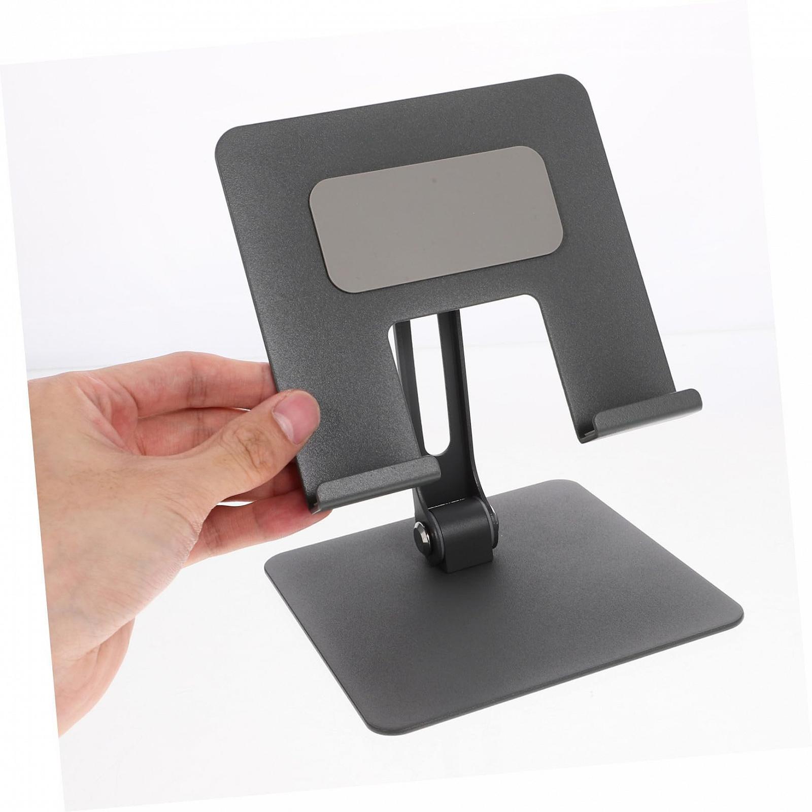 Регульована металева підставка для планшета, складаний тримач для телефону, вуглецева сталь, міцна, багатофункціональна, фото №6