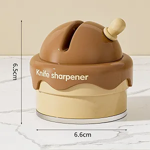 Точилка для ножів на присосці 6.6 x 6.6 x 6.5 cm Коричнева synthetic.ua - Фото 1