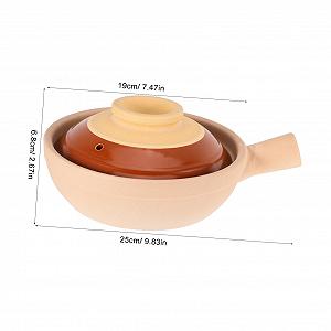 Ківш керамічний з кришкою та ручкою традиційний глиняний для рису, рагу та супів synthetic.ua - Фото 1