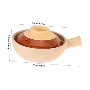 Кастрюля керамическая с крышкой и ручкой традиционная глиняная для риса, рагу и супов synthetic.ua - Фото 1