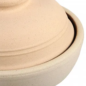 Кастрюля для тушения Toyvian глиняная с одной ручкой и крышкой термостойкая synthetic.ua - Фото 1