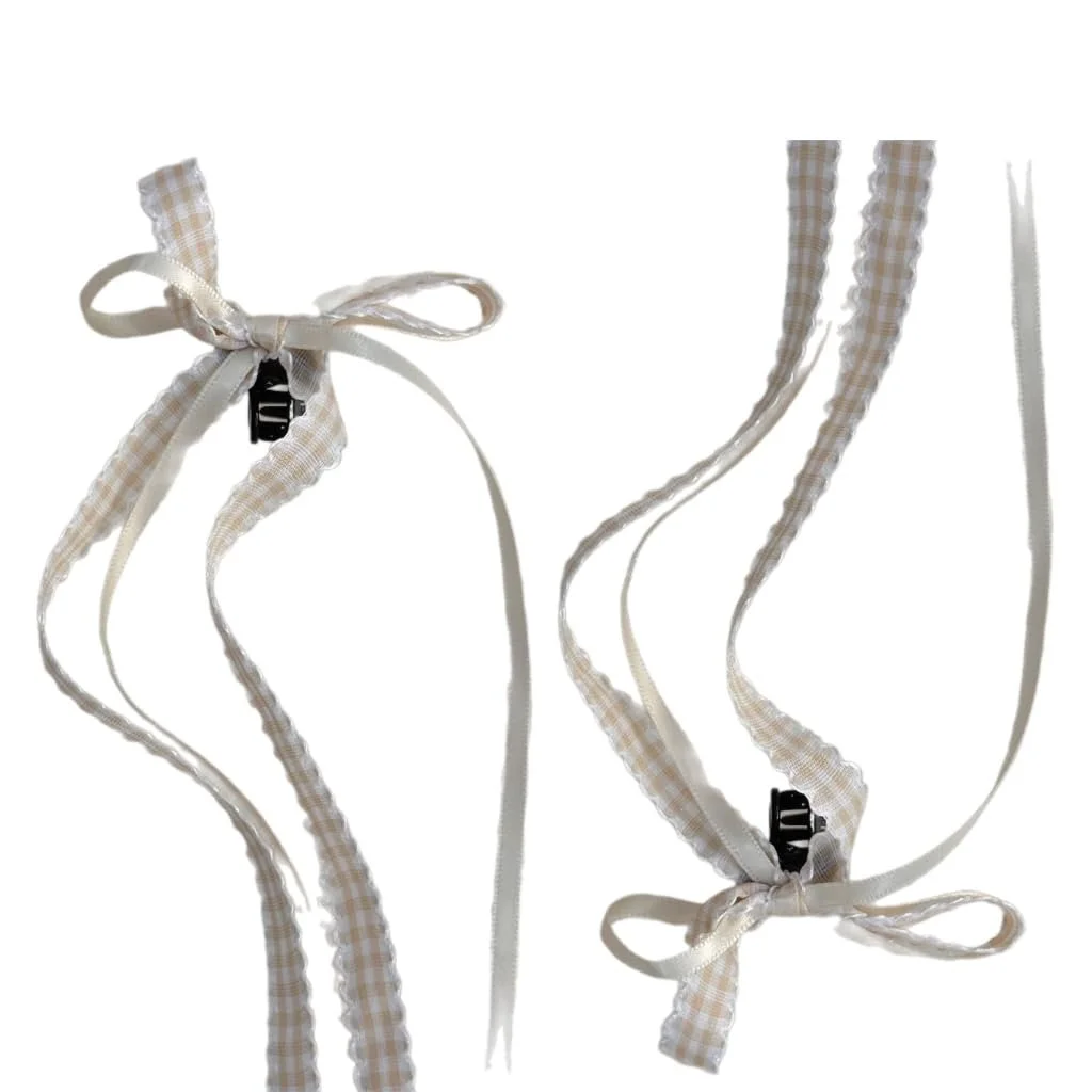 Заколка для волос Yjcnelcr Клетчатая Французский Клип с бантом Аксессуары для волос для женщин и девочек, фото №2