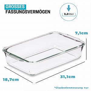 Форма для лазаньї Igluu Meal Prep 2.2 л (3 шт.) Боросилікатне скло Прямокутна synthetic.ua - Фото 1