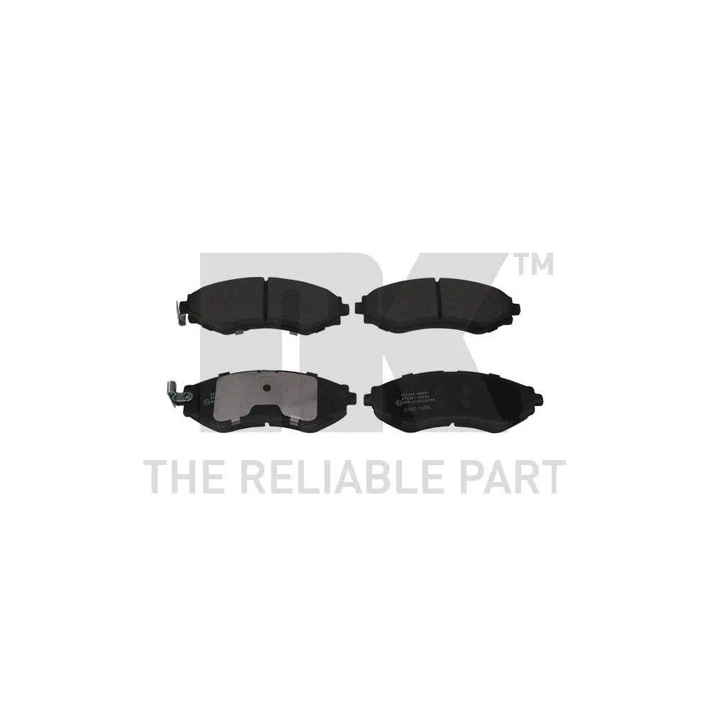 Комплект тормозных колодок дискового тормоза NK 225005 для CHEVROLET DAEWOO, передний мост, фото №1