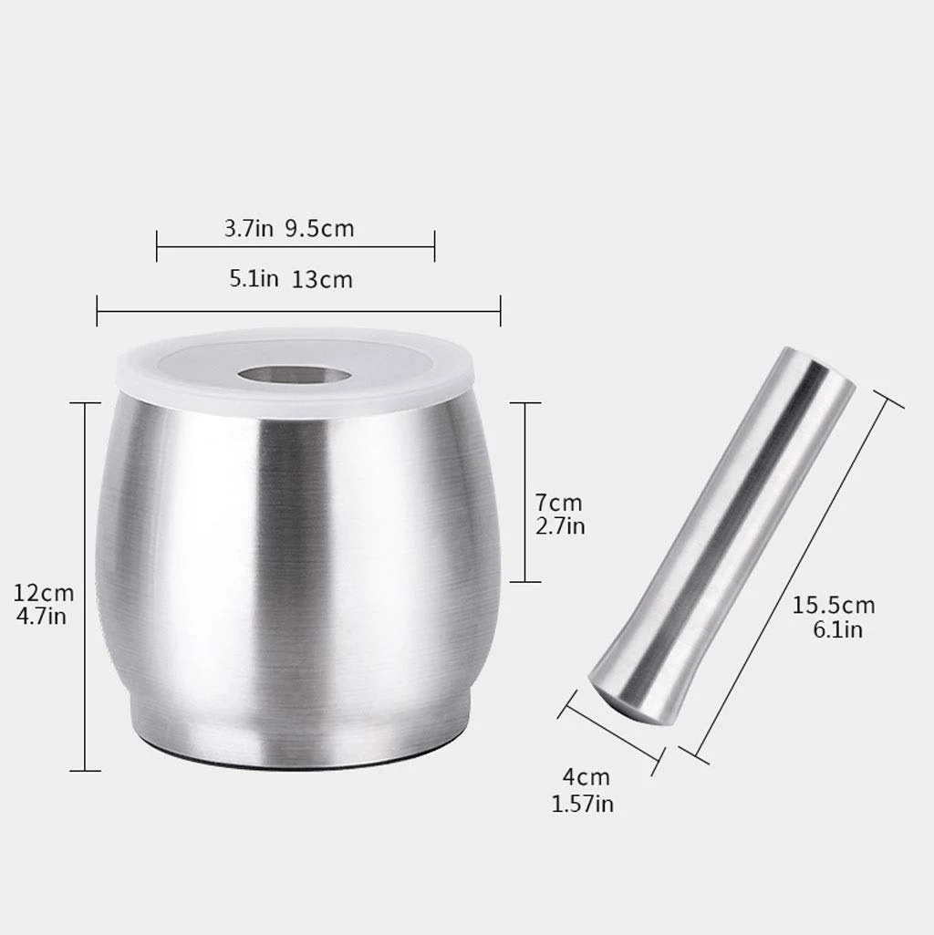 Ступка з товкачем,  з нержавіючої сталі, фото №2