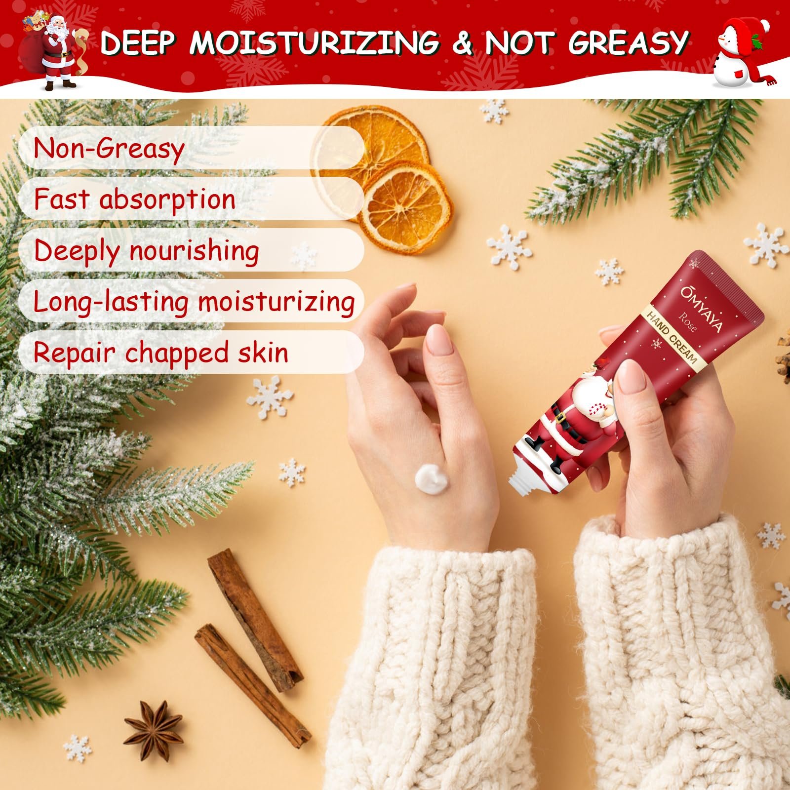 Крем для рук Набор Рождественский календарь 2025 Мини Увлажняющий для сухой потрескавшейся кожи рук и ног Рождественские подарки для женщин, фото №6