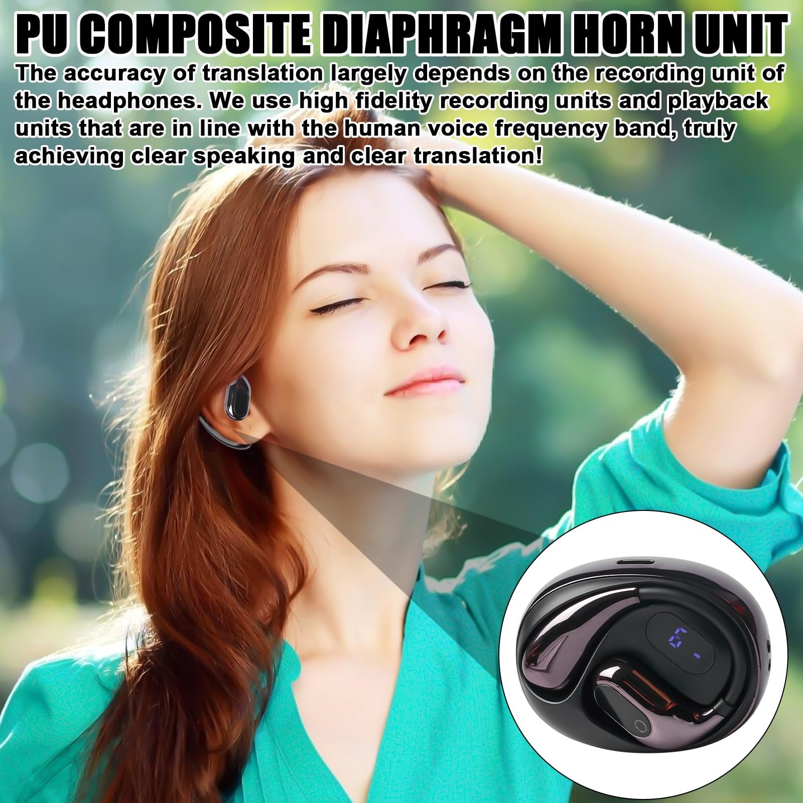 Навушники-перекладачі Black, фото №5 Навушники-перекладачі Black, фото №5