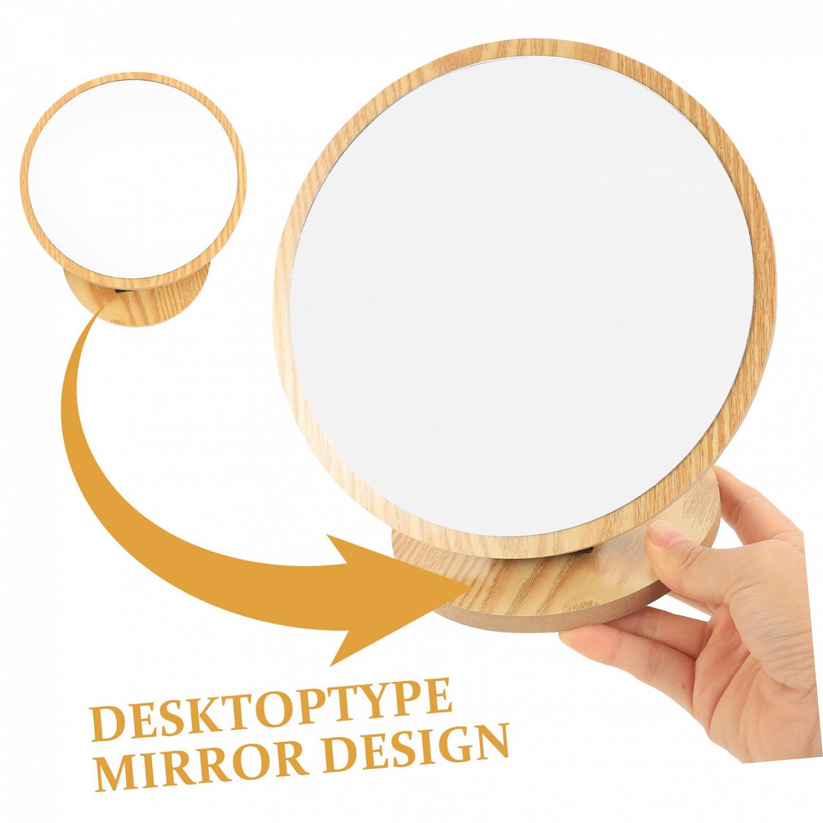 Дзеркало Angoily Desktop Vanity Makeup 5St Holzmaserung дерев'яне, фото №2