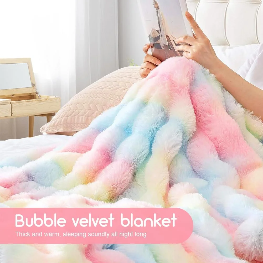 Плюшева Покривало CEWROM Kaninchen, суперм'яка, товста, 1000 г/м, фото №3