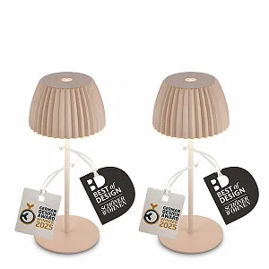 Мини LED настольная лампа BRILONER Riffle Set of 2 Wireless IP44 8.5 x 20 см Beige - Фото 1