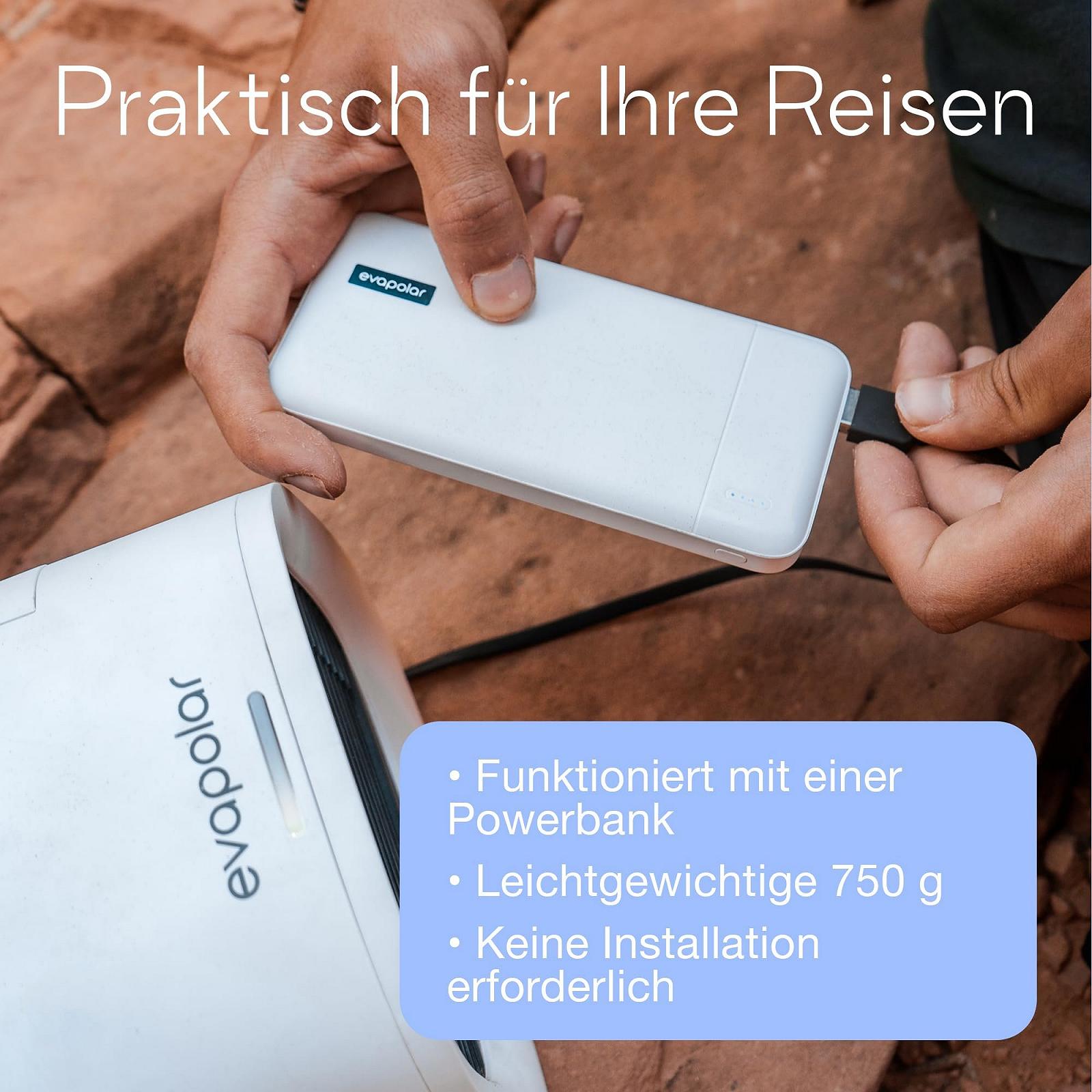 Повітроохолоджувач та зволожувач Evapolar evaCHILL Портативний USB LED-підсвічування Grey, фото №3