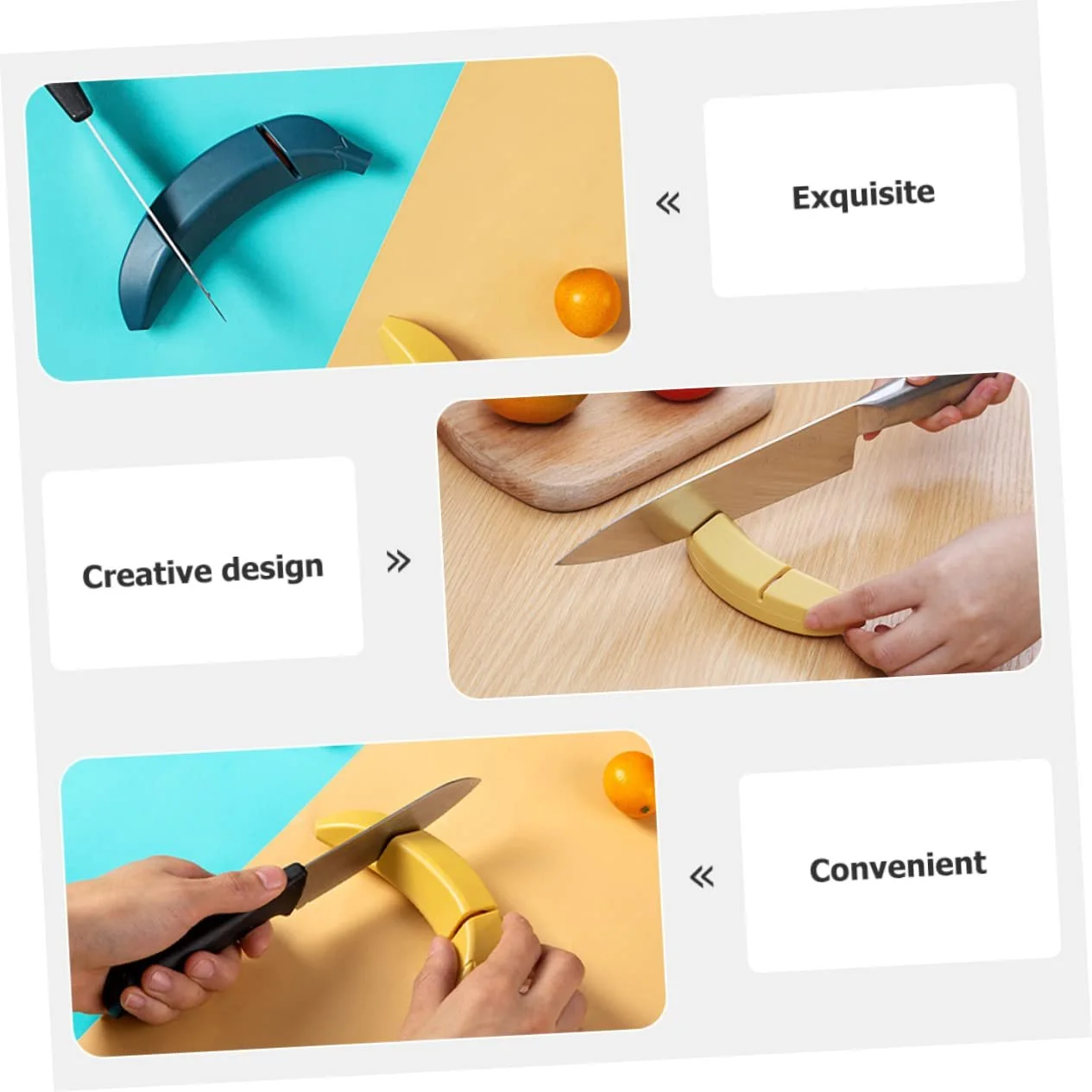 Точильный камень Mobestech кухонный ручной в форме банана нековзная конструкция, фото №5