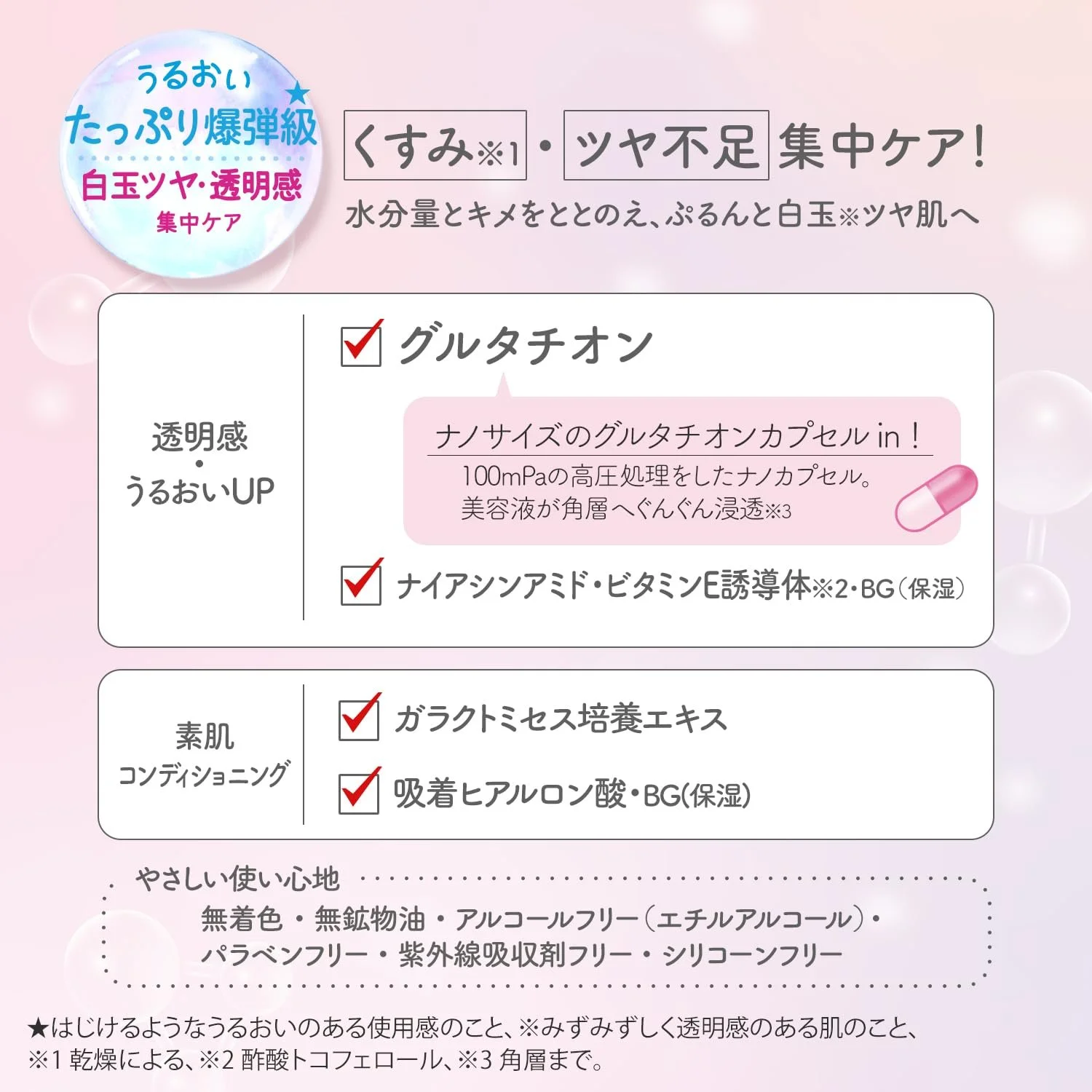 Маска для лица Clear Turn Glutathione BOMB - 7 шт - Осветляющая и увлажняющая маска с ниацинамидом, галактомицетами, гиалуроновой кислотой - Для всех типов кожи - Сделано в Японии, фото №4 Маска для лица Clear Turn Glutathione BOMB - 7 шт - Осветляющая и увлажняющая маска с ниацинамидом, галактомицетами, гиалуроновой кислотой - Для всех типов кожи - Сделано в Японии, фото №4