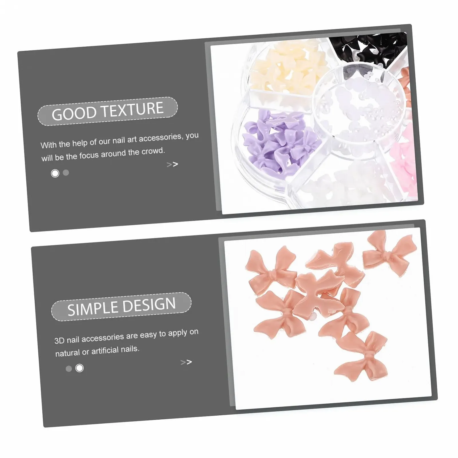 Украшения для ногтей Бант FRCOLOR со стразами для творческого дизайна ногтей, фото №2