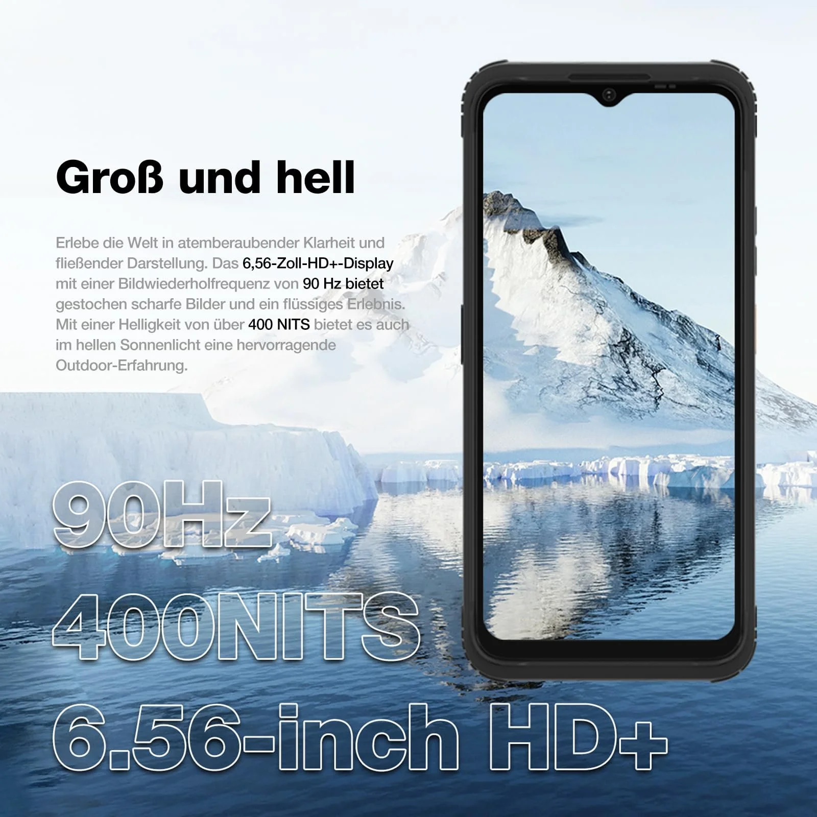 Смартфон AGM H MAX 8 ГБ RAM 128 ГБ ROM 10000 мАг 6.56 дюйма 90 Гц IP68/IP69K Black, фото №4
