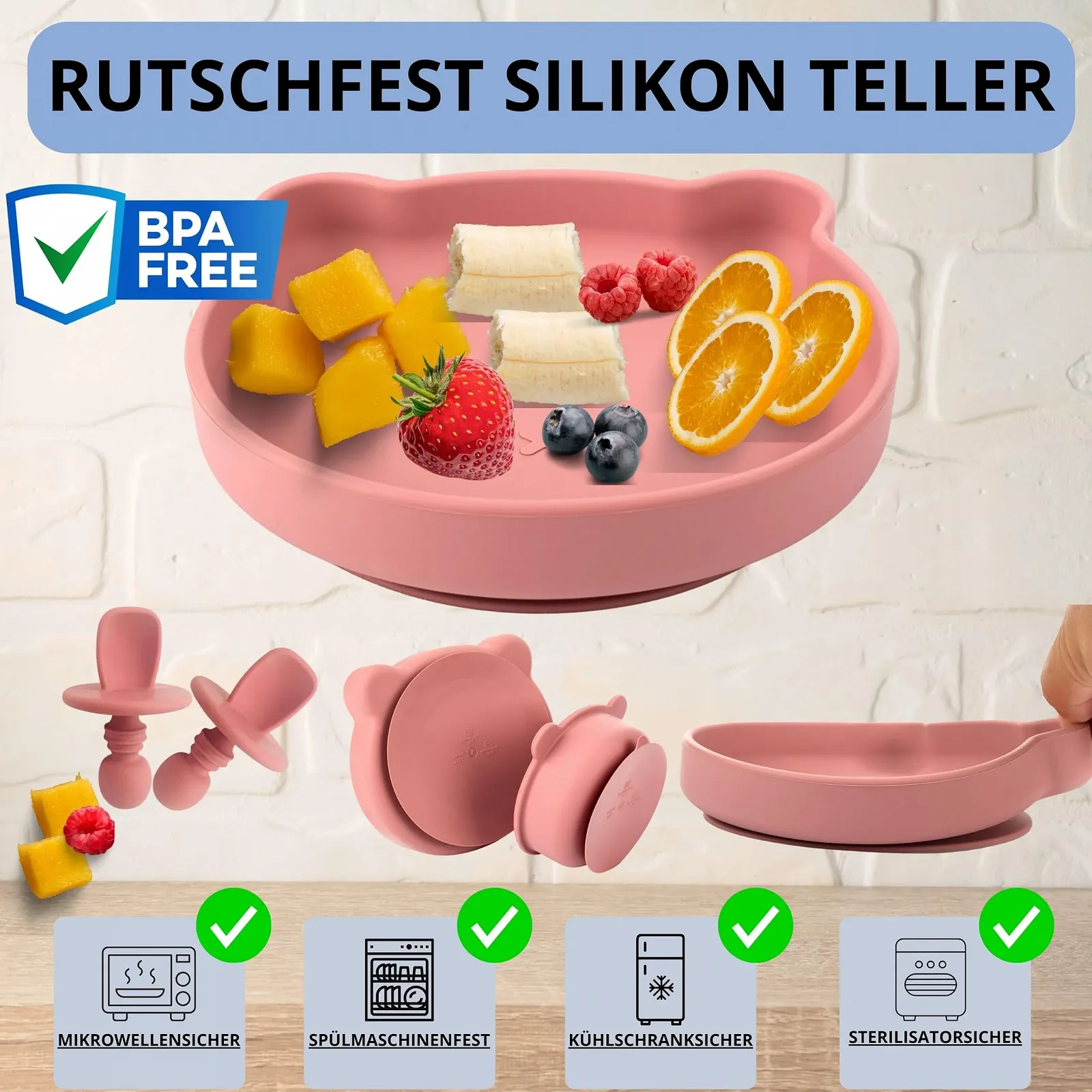 Набір дитячого посуду HappyDoo | 12 предметів, фото №2