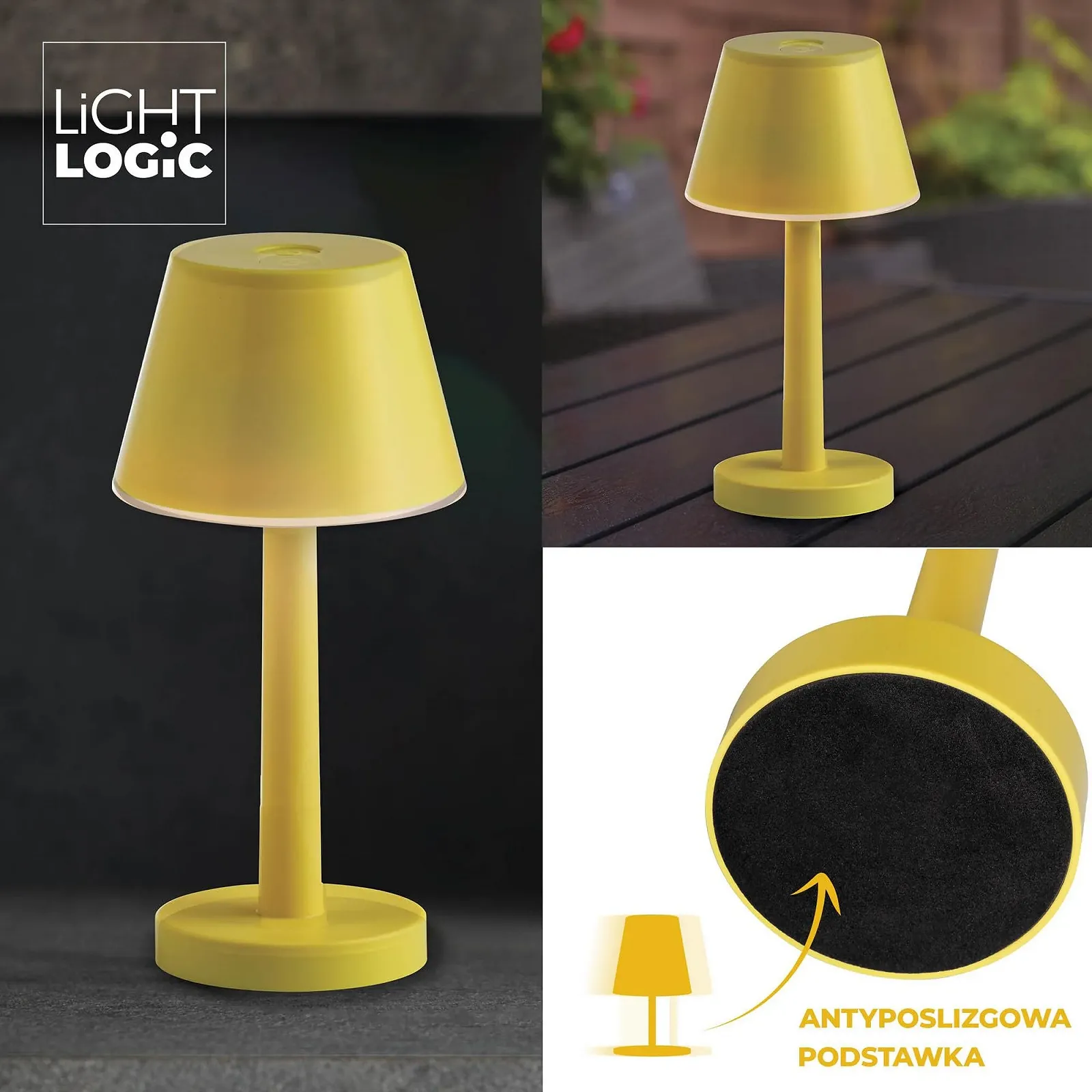 Настільна лампа LightLogic LL JERE DIM RGB YL 66321 акумуляторна LED USB IP44 жовта, фото №11