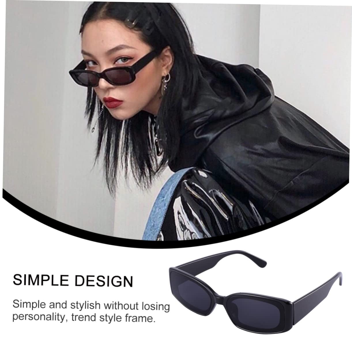 Солнцезащитные очки Квадратные Черный, набор 2 шт., фото №3