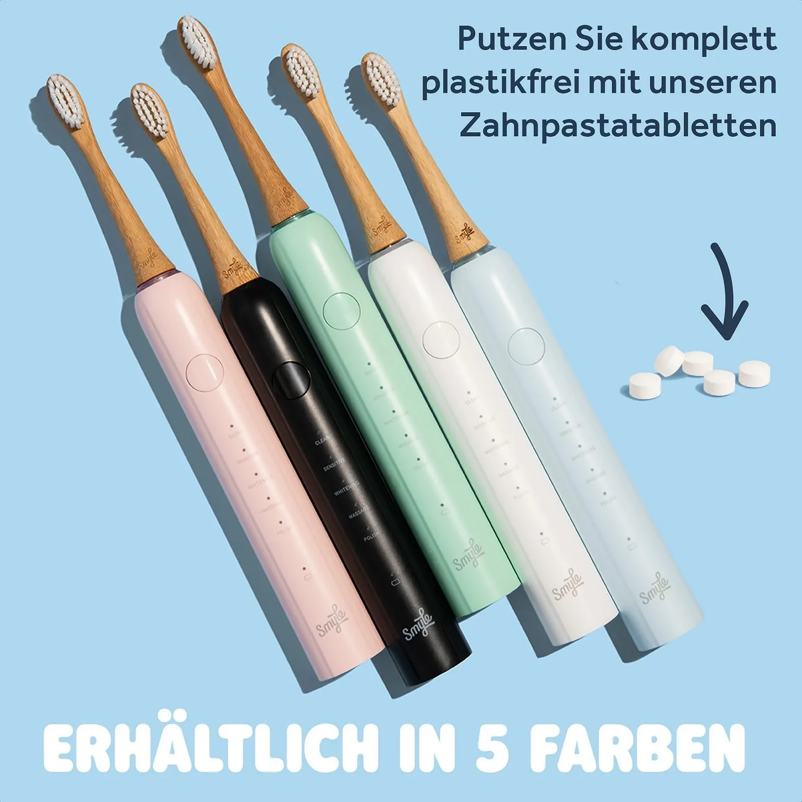 Электрическая звуковая зубная щетка Smyle Сенсор 5 режимов Таймер Мятно-зеленая, фото №7