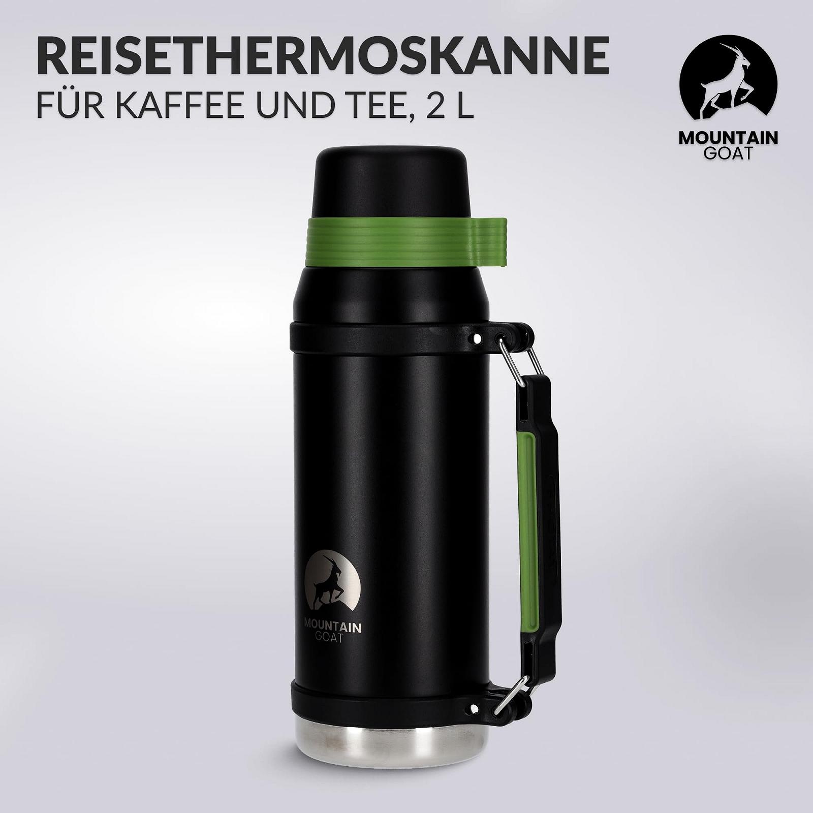 Термос MOUNTAIN GOAT XXL 2 l нержавіюча сталь, з ручкою, 24 години тепла, 48 годин холоду, герметичний, чорний/зелений, фото №7 Термос MOUNTAIN GOAT XXL 2 l нержавіюча сталь, з ручкою, 24 години тепла, 48 годин холоду, герметичний, чорний/зелений, фото №7